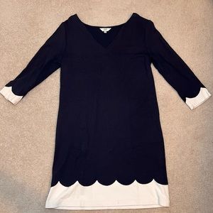 Crown and Ivy Navy and White Scalloped Dress Size XS
